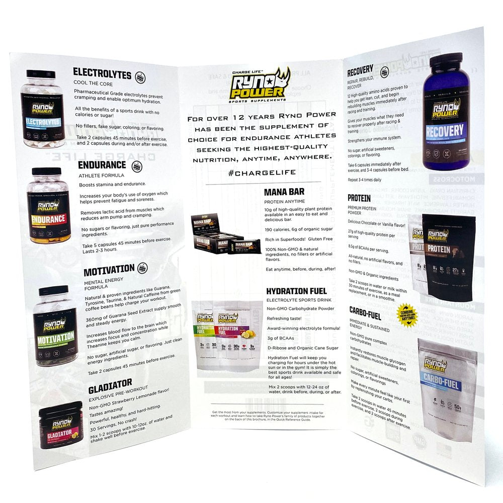 RYNO POWER Brochure Refill for Display - 50 Pack TRI-LOGO