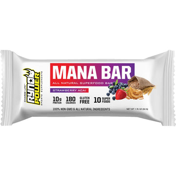RYNO POWER Mana Protein Bar - 12 Pack with Display Caddy - Strawberry Acai MANACAD-BERRY