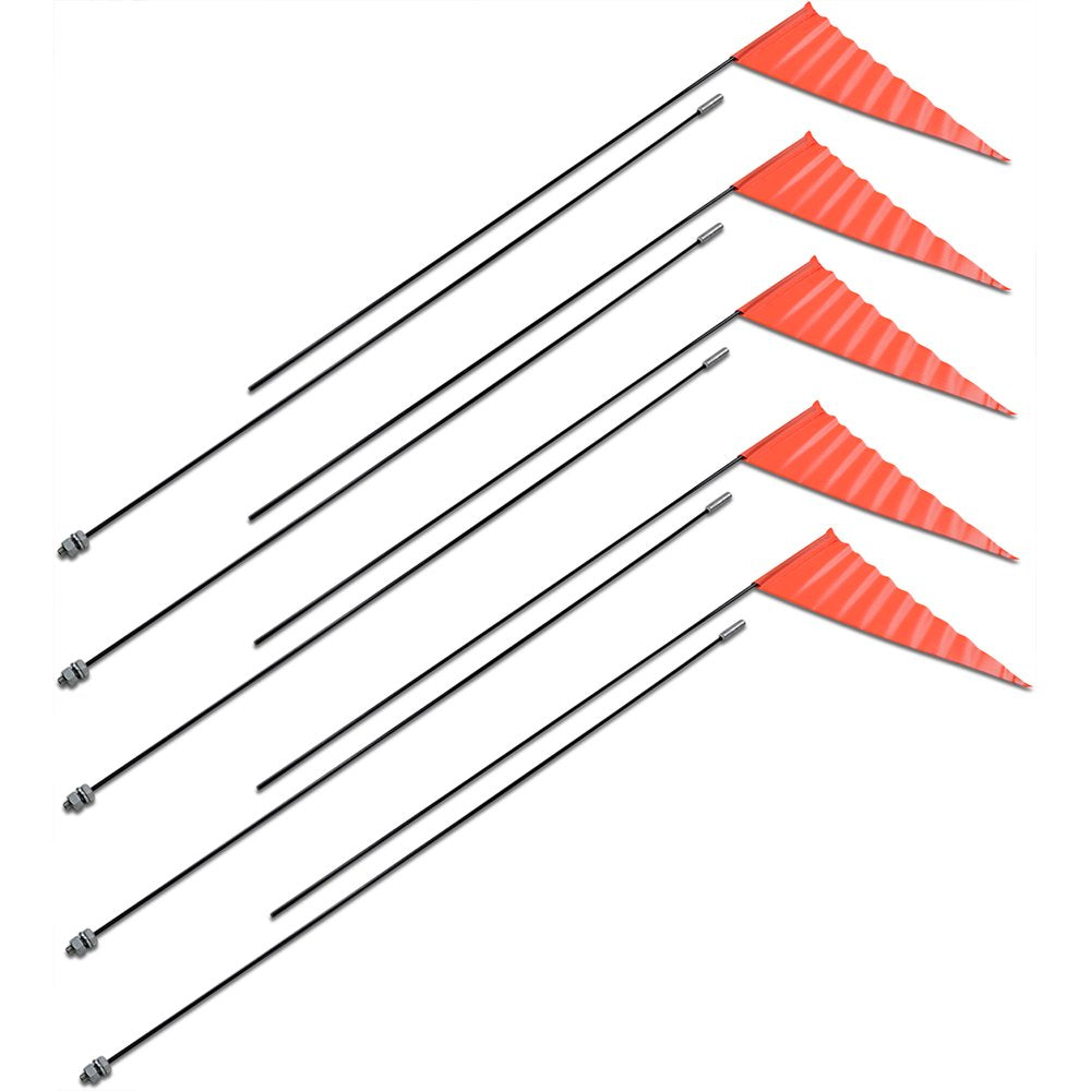 SAFETY VEHICLE EMBLEM Flag and Pole - 7' Black Pole - 5 Pack 10B BLACK