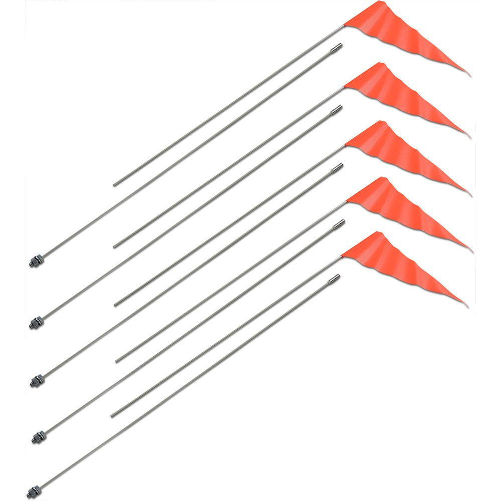 SAFETY VEHICLE EMBLEM Flag and Pole - 7' White Pole - 5 Pack 10B