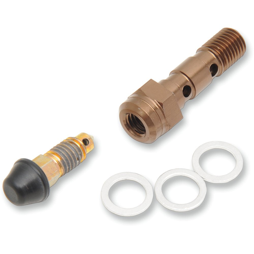 SHINDY Banjo Bolt with Speed Bleeder - Double -Honda/Kawasaki/Suzuki/Yamaha 17-631
