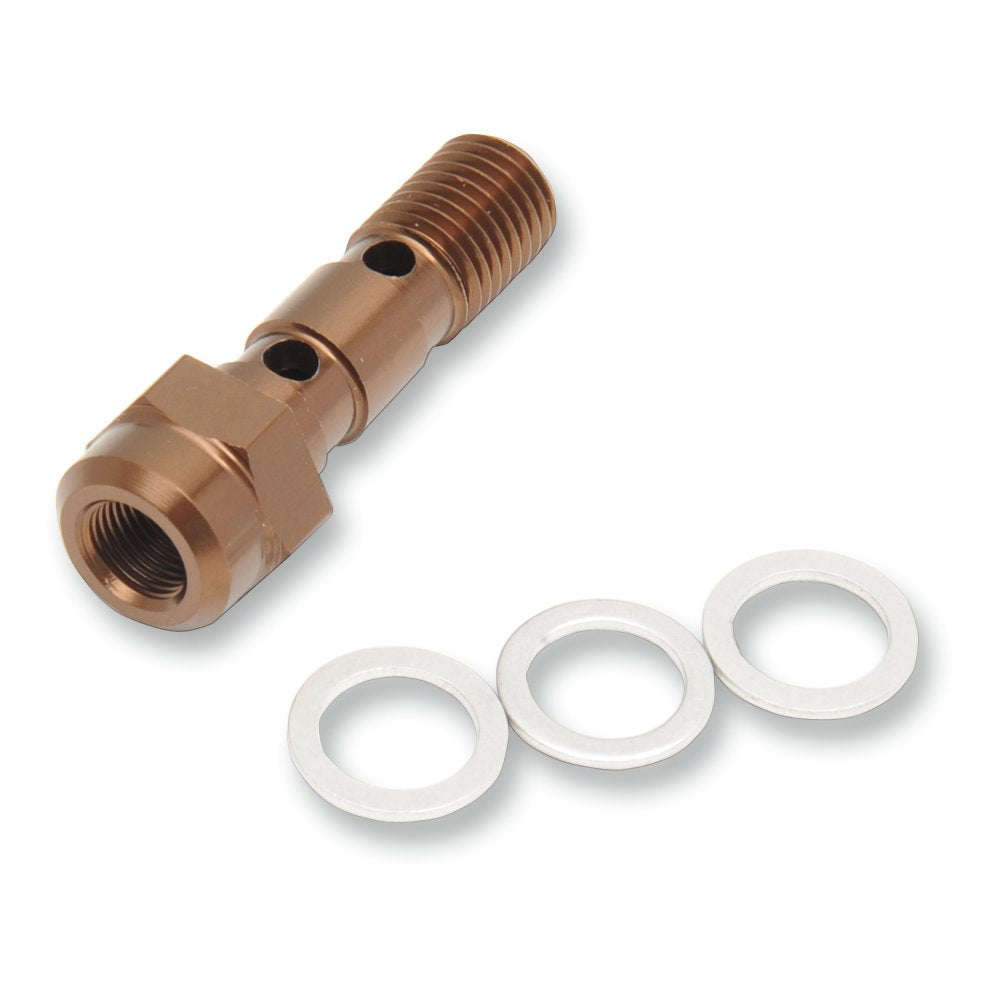 SHINDY Aluminum Banjo Bolt with Bleeder - Honda/Kawasaki/Suzuki/Yamaha 17-627