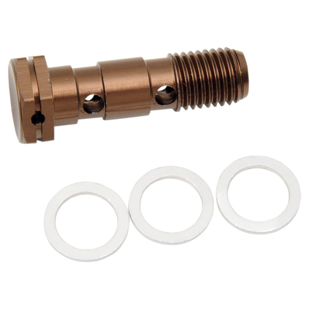 SHINDY Aluminum Banjo Bolt - Double - Honda/Kawasaki/Suzuki/Yamaha 17-623