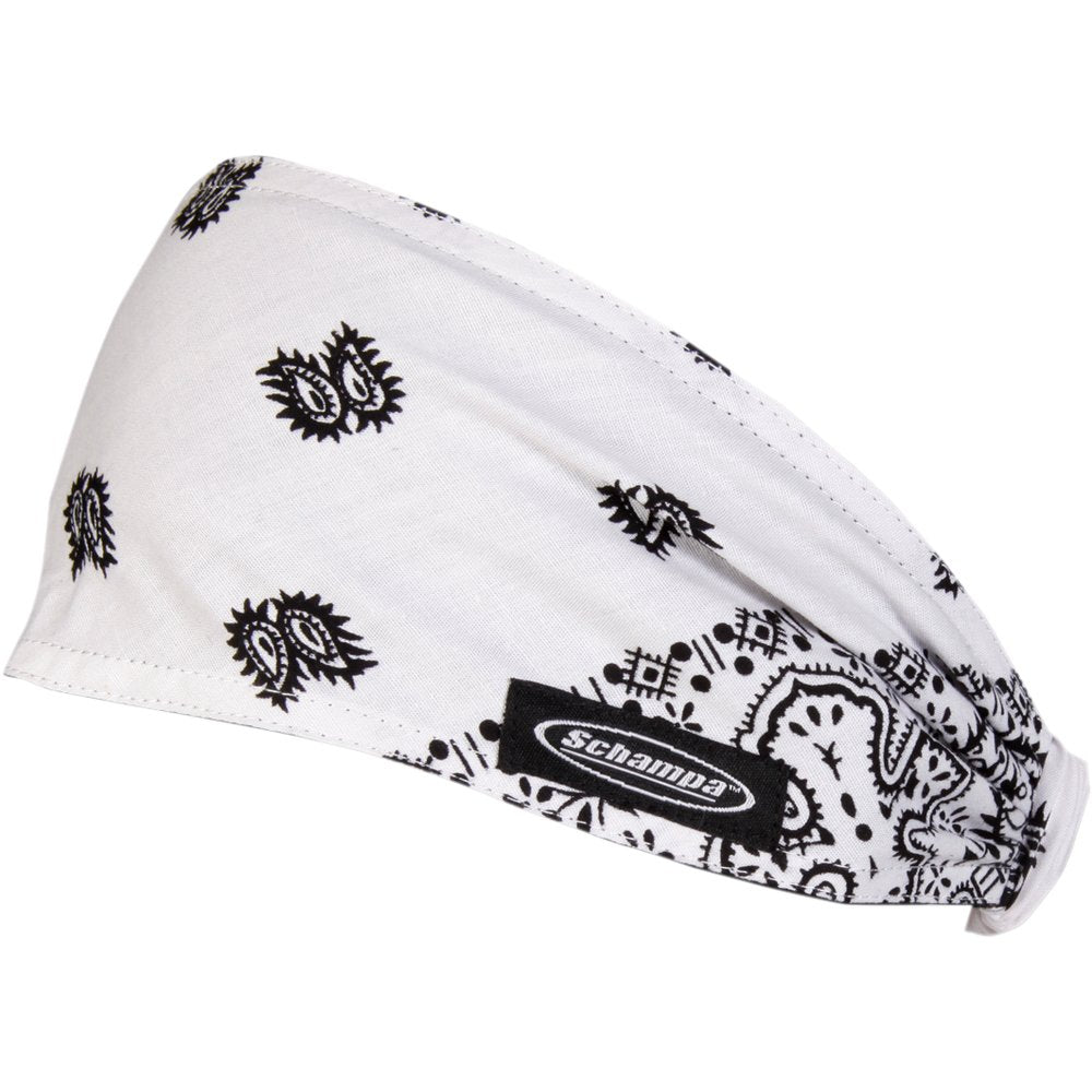 SCHAMPA & DIRT SKINS Mini Doo-Z Headwrap - White/Black Paisley DZ02-208