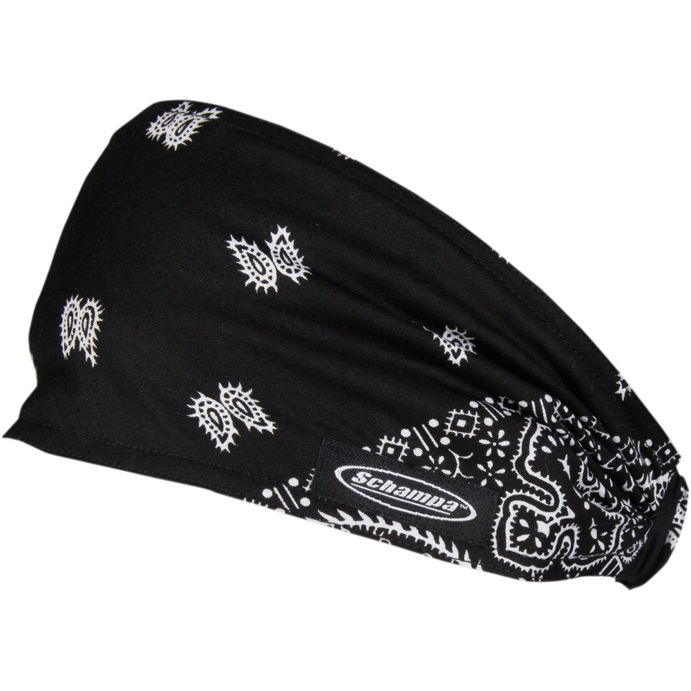 SCHAMPA & DIRT SKINS Mini Doo-Z Headwrap - Black/White Paisley DZ02-100