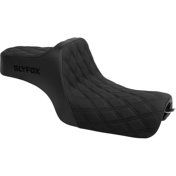 SLYFOX High Noon Seat - Double Diamond - Black Logo - Black Stitch - XL '04-'22 4709C-SlyFox