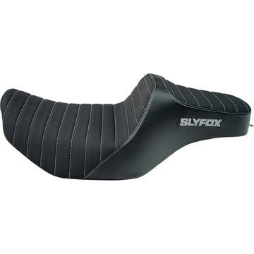 SLYFOX High Noon Seat - Vinyl - Classic Stitch - Gray Logo - FLH/FLT '23-'24 4704B-SlyFox