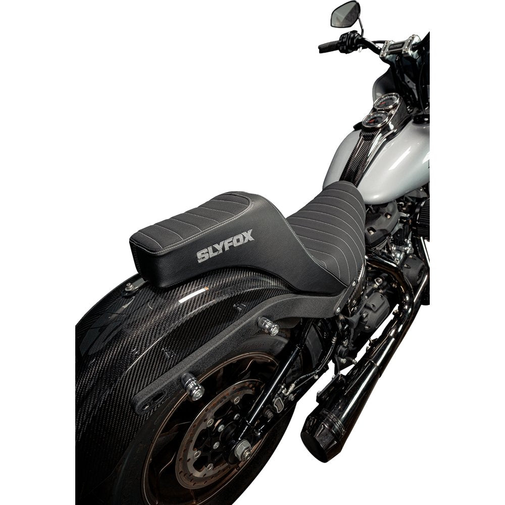 SLYFOX High Noon Seat - Vinyl - Classic Stitch - Silver Logo - FL/FX '18-'24 4701B-slyfox