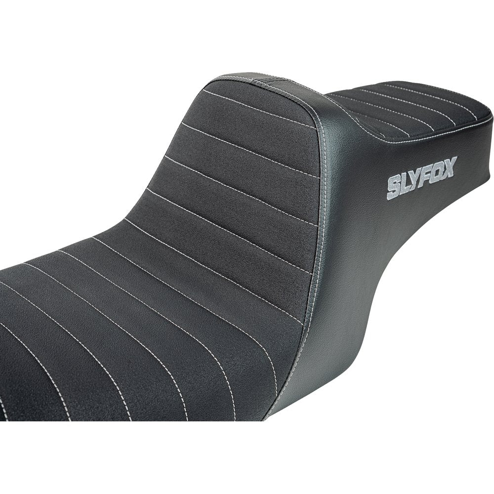 SLYFOX High Noon Seat - Vinyl - Classic Stitch - Gray Logo - FL '97-'07 4702B-SlyFox