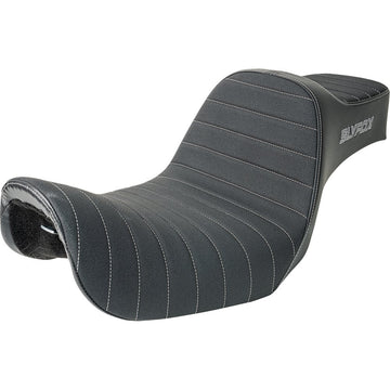 SLYFOX High Noon Seat - Vinyl - Classic Stitch - Gray Logo - Dyna '12-'16 4694B-slyfox