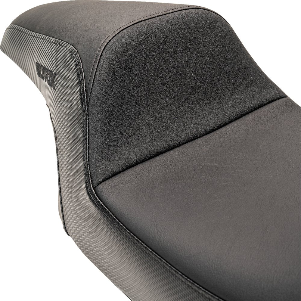 SLYFOX Drifter Seat - Black Logo - Smooth Vinyl - Carbon Fiber - FL '08-'23 0801-1614