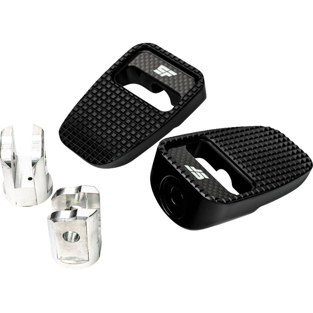 SLYFOX Foot Pegs - Black Anodized - Front SF-904-01-1