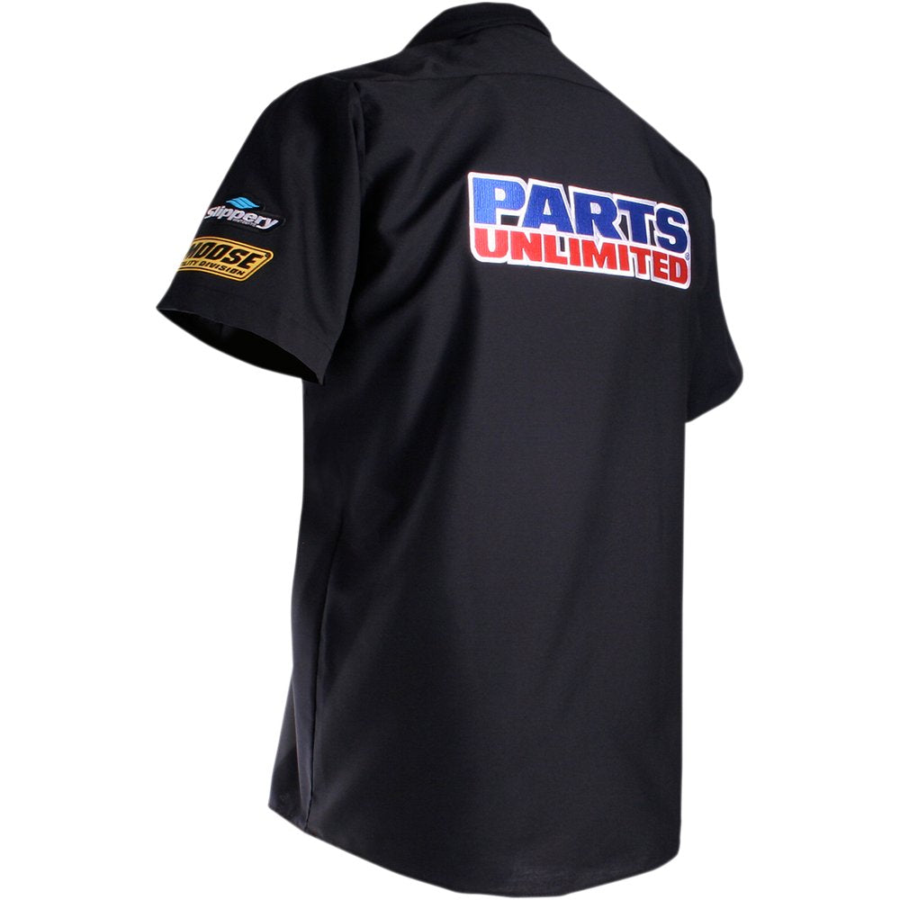 THROTTLE THREADS Parts Unlimited Shop Shirt - Black - Large PSU32S24BKLR