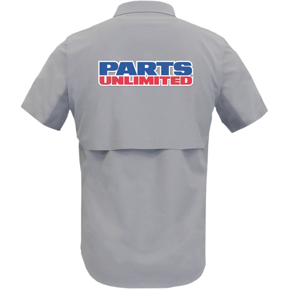 THROTTLE THREADS Parts Unlimited Vented Shop Shirt - Gray - 4XL PSU37ST26GY4X