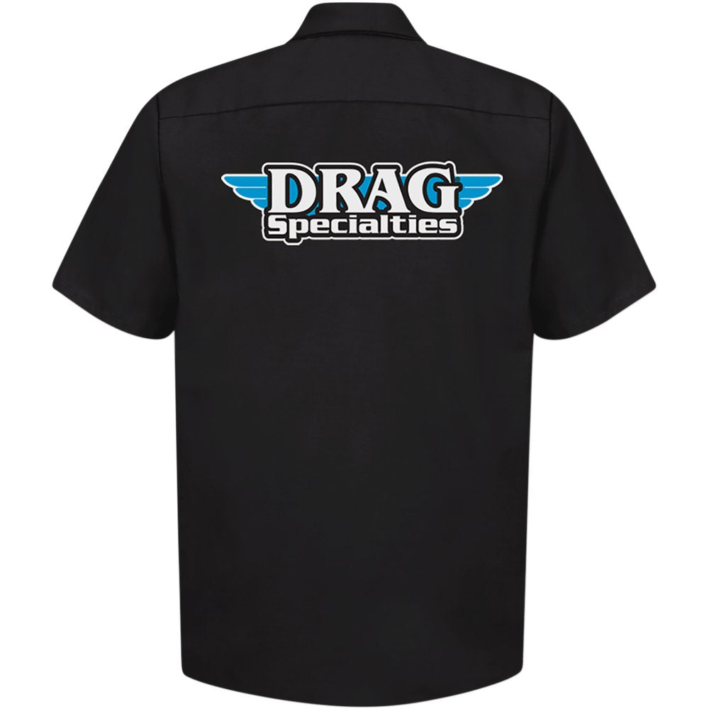 THROTTLE THREADS Drag Specialties Shop Shirt - Black - 2XL DRG31ST24BK2X