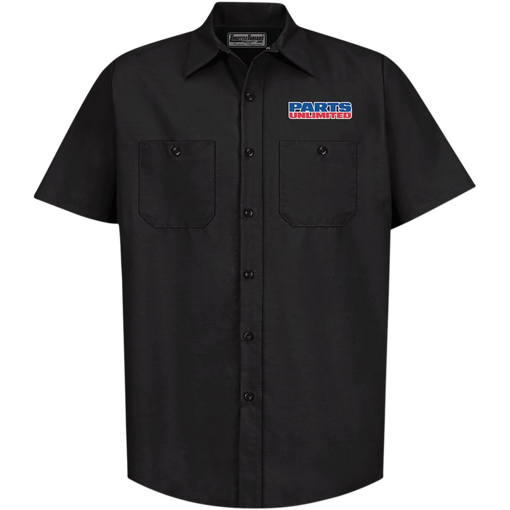 THROTTLE THREADS Parts Unlimited Shop Shirt - Black - Small PSU37ST24BKSM