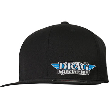THROTTLE THREADS Drag Specialties Flat Bill Hat - Black DRG23H12BKOR