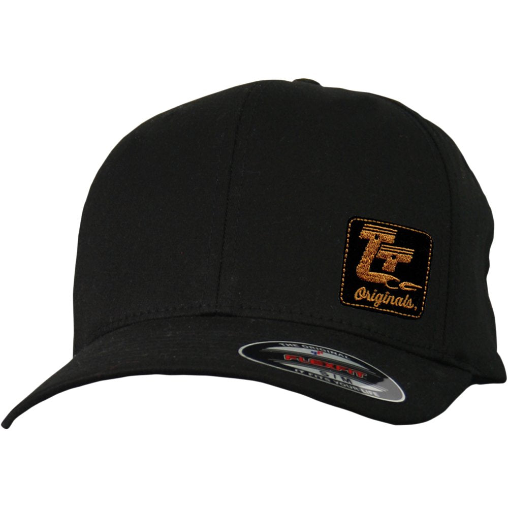 THROTTLE THREADS Originals Curved Bill Hat - Black - Small/Medium TT601H51BKSM