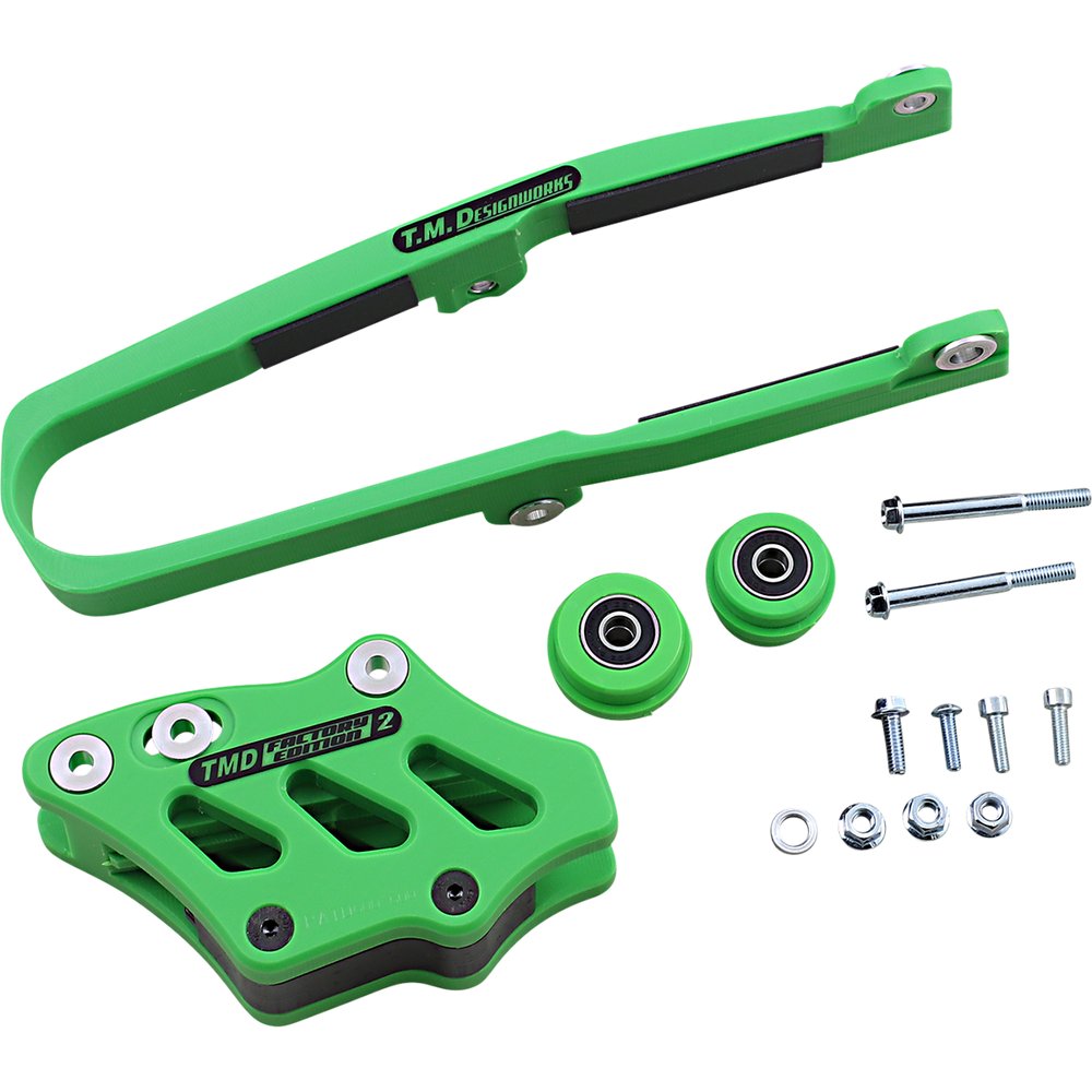 T.M. DESIGNWORKS Chain Guide/Slider - Green - Kawasaki KCP-K09-GR
