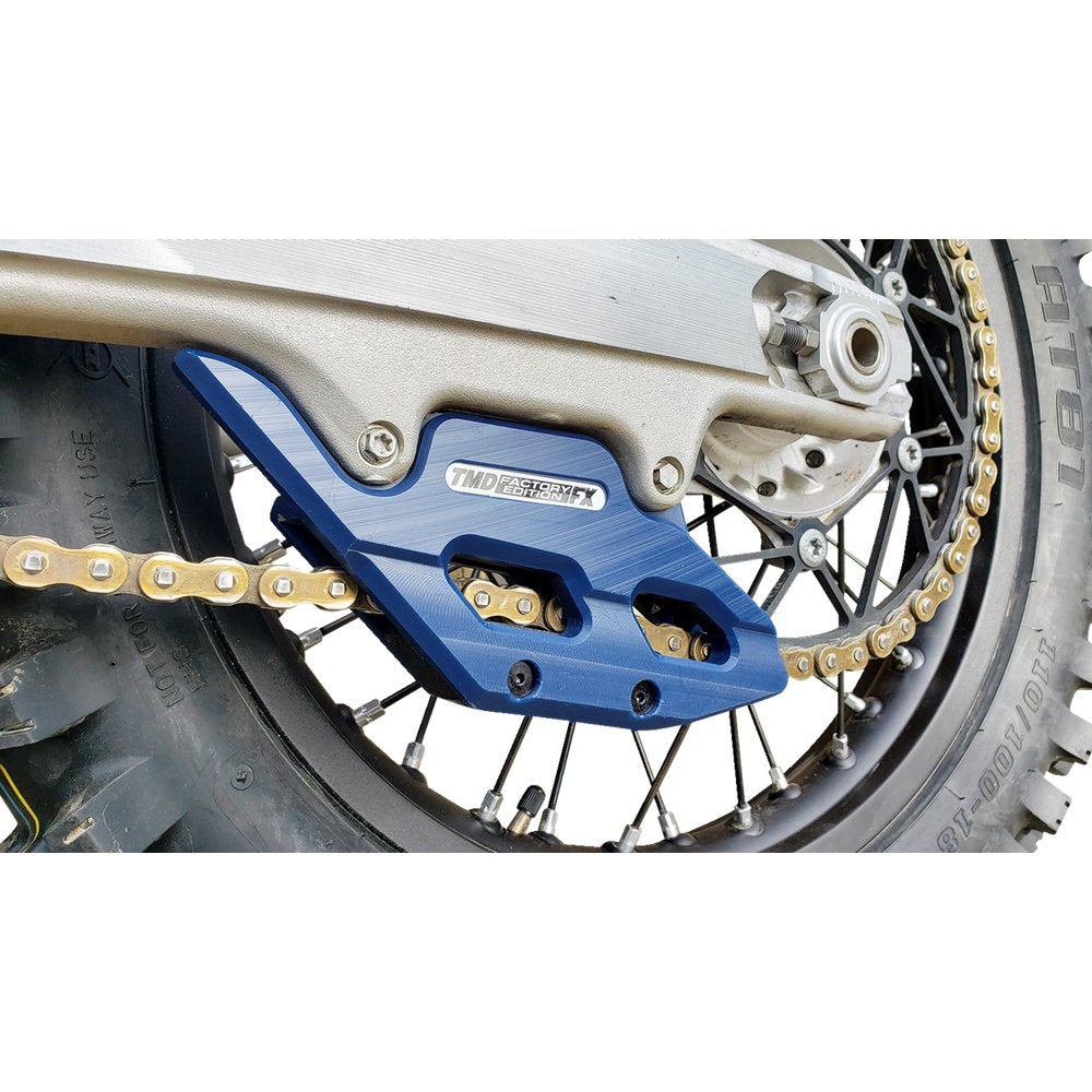 T.M. DESIGNWORKS Factory Edition Chain Guide With Replacement Wear Pad - Blue - Gas Gas/Husqvarna/KTM RCG-KT5-BL2
