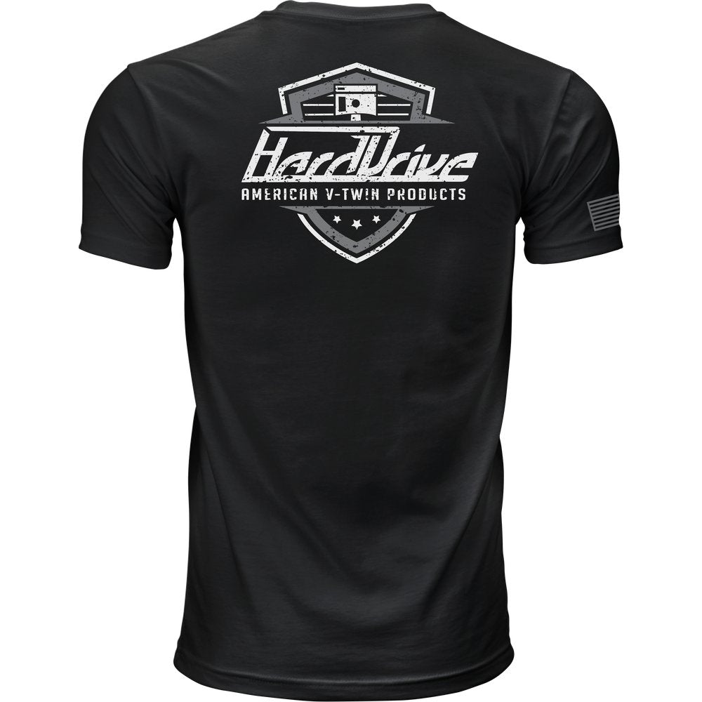 Harddrive Shield Tee Black/White Lg