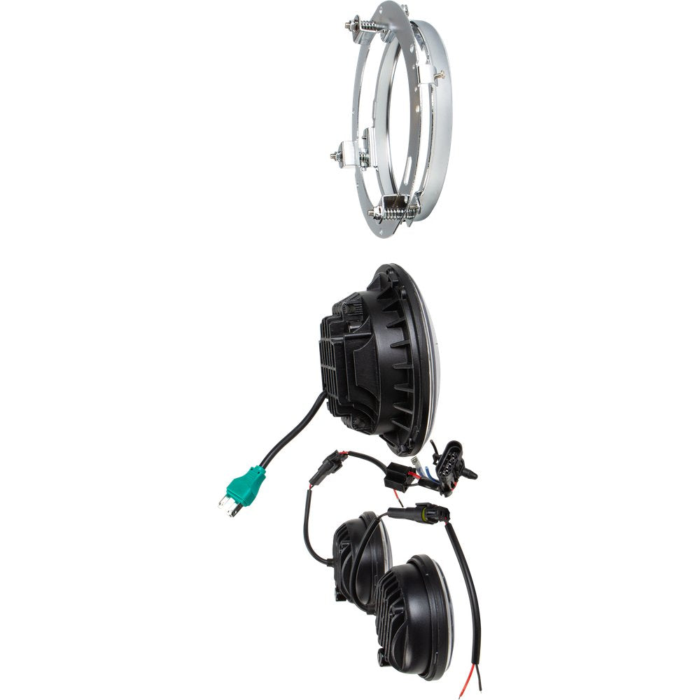 Led Headlight/Passing Lamp Set Chrome