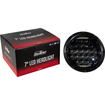 Led Headlight 7" 90w Black 3500/2400 Lumens