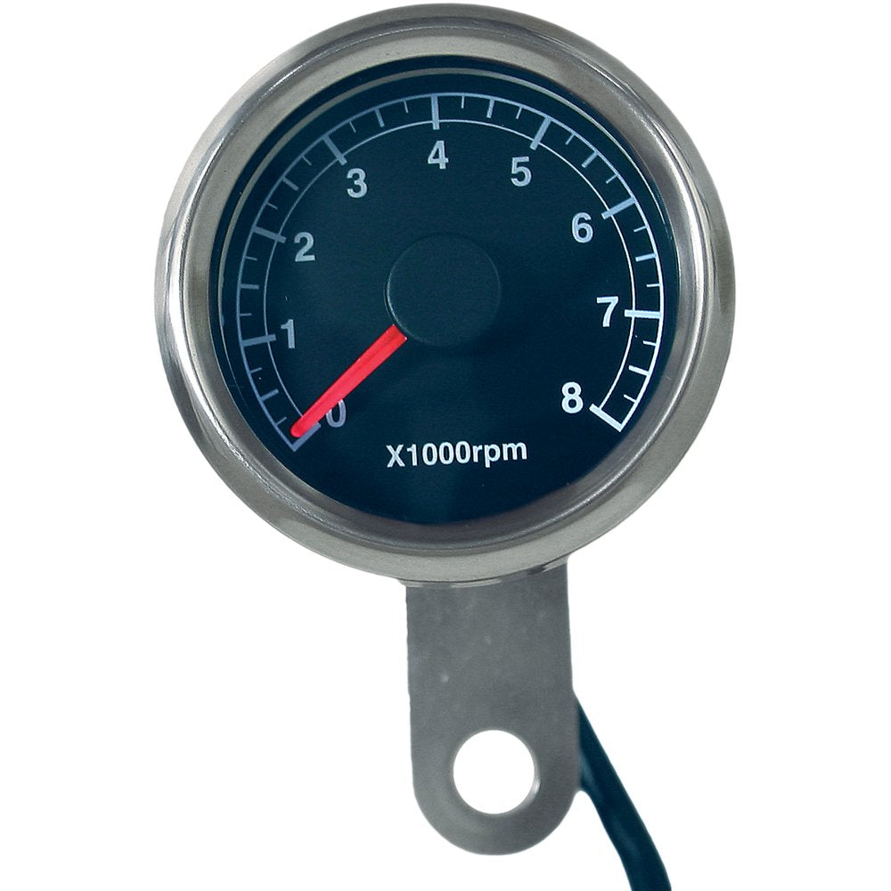 48mm Mini Tachometer 8000 Rpm Black Face