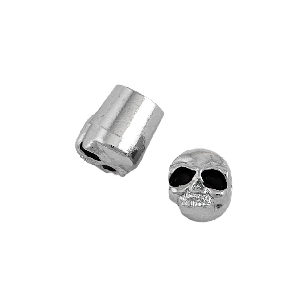 Valve Stem Caps Metal Stem Chrome Skull Pr