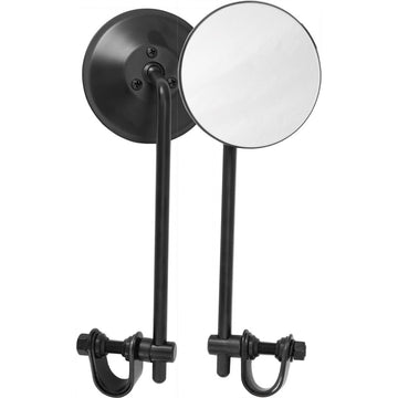 Universal 4" Round Mirror 8" Stem Black