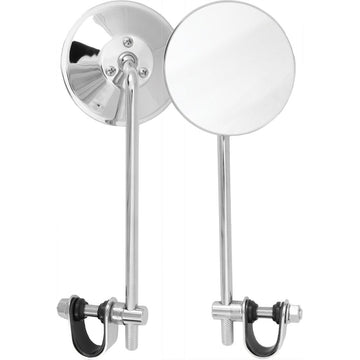 Universal 4" Round Mirror 8" Stem Chrome