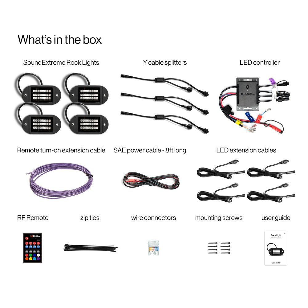 X4 Rock Lights + Contoller X4 24 Led Rock + Controller