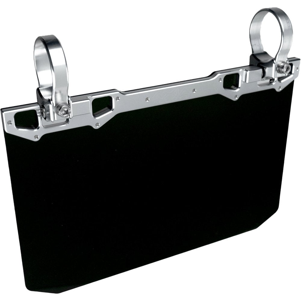 12" X 8" Narrow Mount Sun Viso W/Solid Black Shield Silver