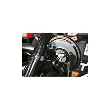 Round Convex Glass Billet Arm Side Mirror Black 5"