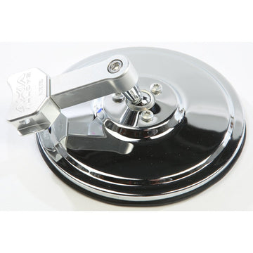 5" Round Flat Side Mirror Silver 1 Clamp Needed