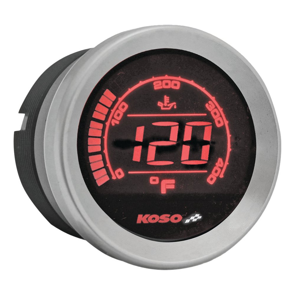 Hd 02t 2'' Oil Temp Gauge Silver Bezel