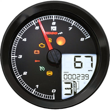 Speedo / Tach Blk Bezel Lcd Color Change Display