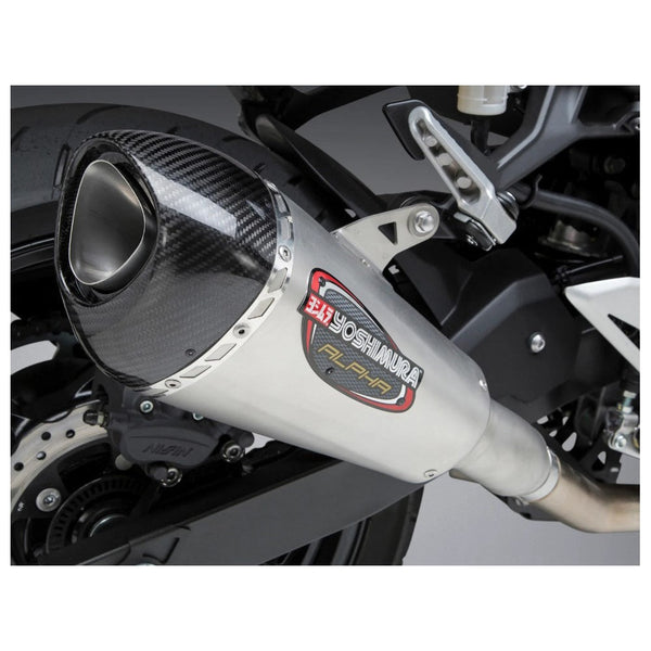 Yoshimura Exhaust Street Alpha T Slip-On Stainless Stainless Carbon Fiber Works