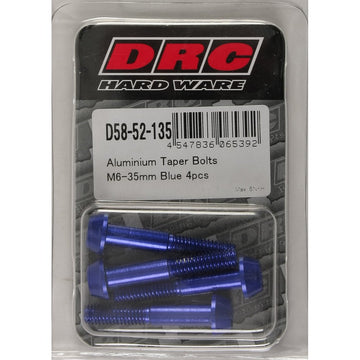 Aluminum Taper Bolts Blue M6x35mm 4/Pk