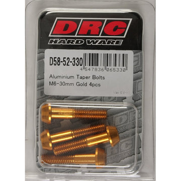 Aluminum Taper Bolts Gold M6x30mm 4/Pk