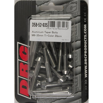Aluminum Taper Bolts Titanium M6x35mm 20/Pk