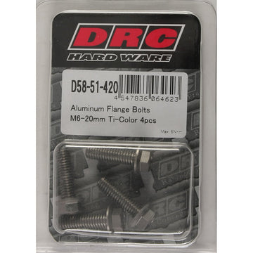 Aluminum Flange Bolts Titanium M6x20mm 4/Pk
