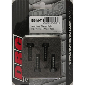 Aluminum Flange Bolts Titanium M6x16mm 4/Pk