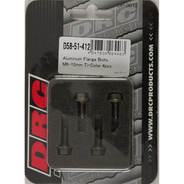 Aluminum Flange Bolts Titanium M6x12mm 4/Pk