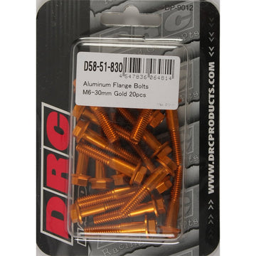 Aluminum Flange Bolts Gold M6x30mm 20/Pk