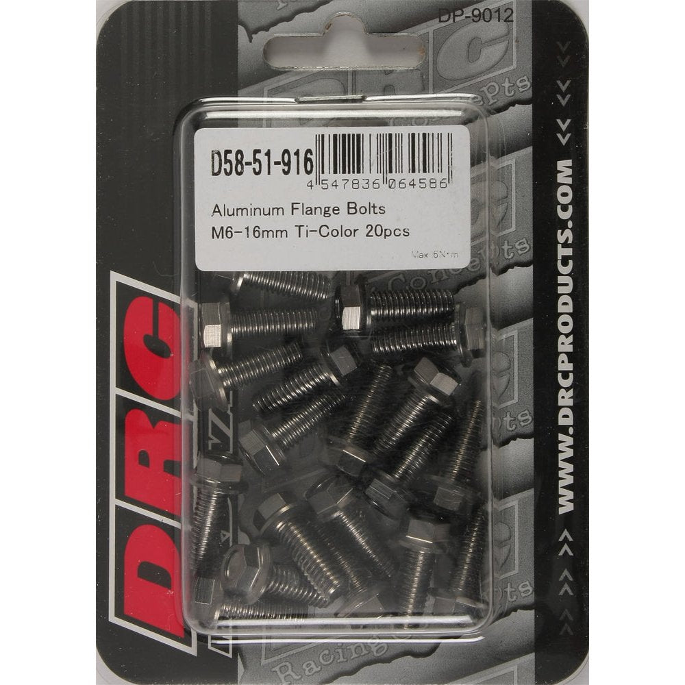 Aluminum Flange Bolts Titanium M6x16mm 20/Pk