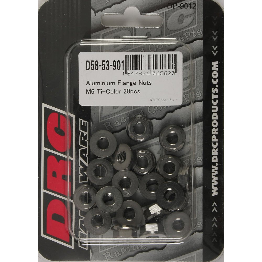 Aluminum Flange Nuts Titanium M6x12mm 20/Pk
