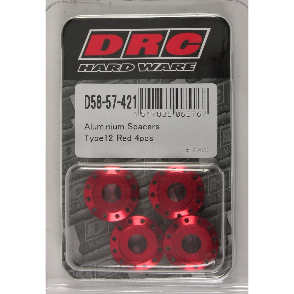 Aluminum Spacers Type 12 Red M6x12mm 4/Pk