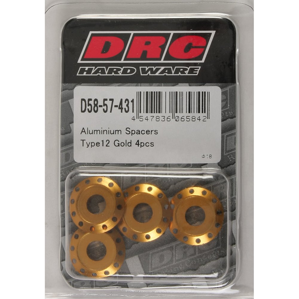 Aluminum Spacers Type 12 Gold M6x12mm 4/Pk