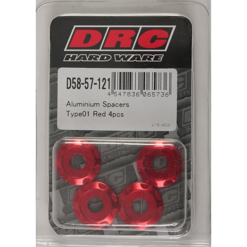 Aluminum Spacers Type 1 Red M6x12mm 4/Pk
